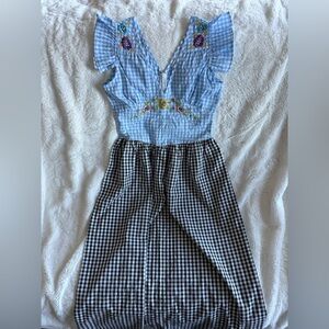 Blue and Black Checkered Dress